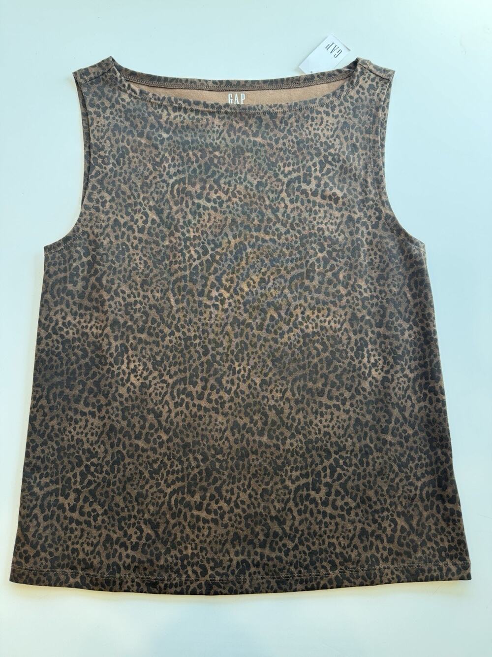 GAP Animal Print Tank Top NEW Women's Small Brown Cotton Spandex
